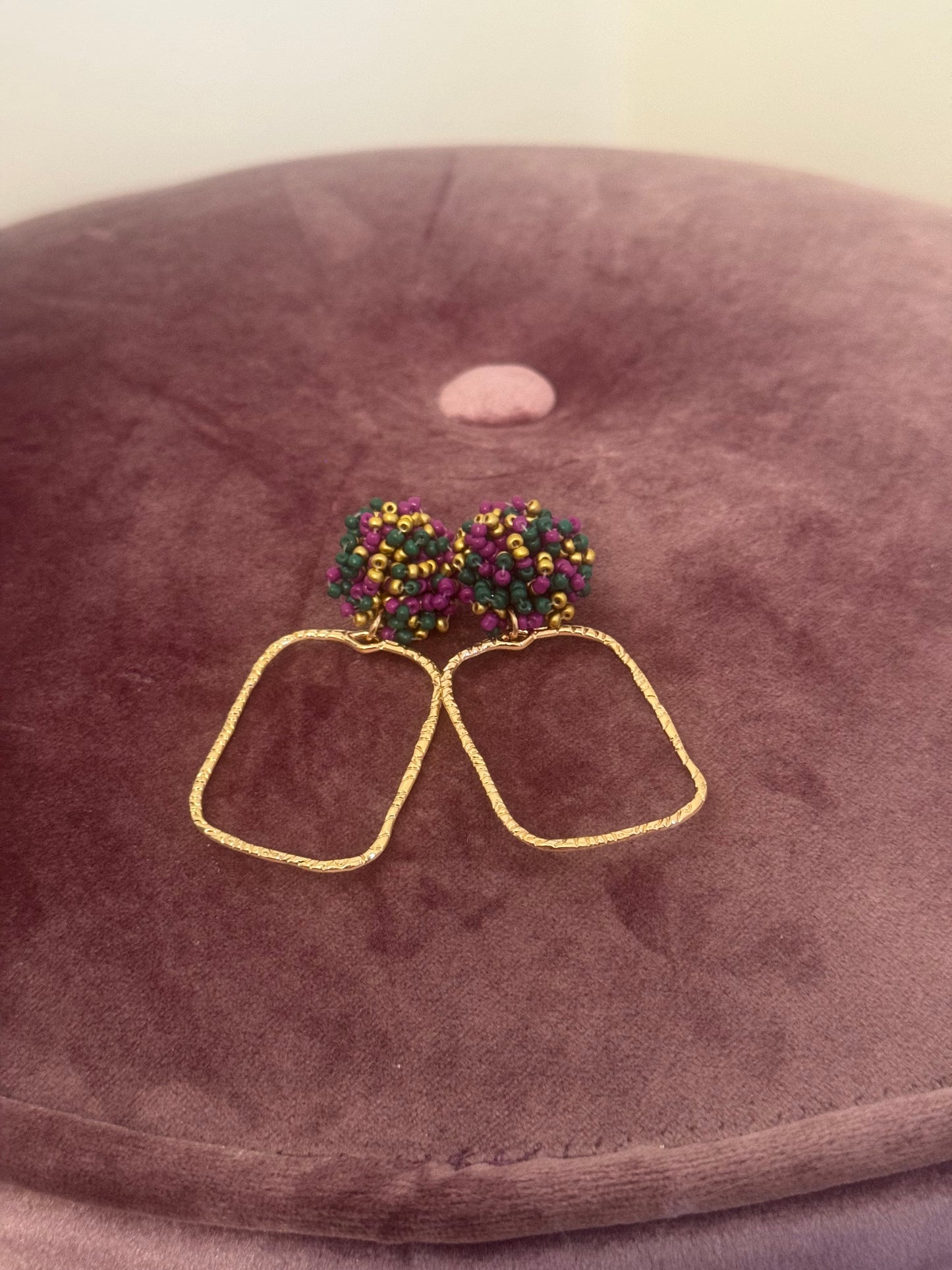 Gold Beaded Earrings